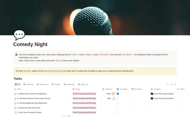 Comedy Night Planning Checklist preview