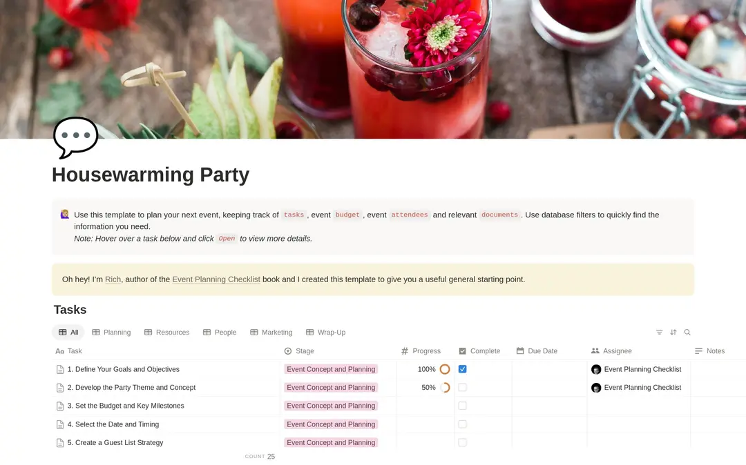 Housewarming Party Planning Checklist preview