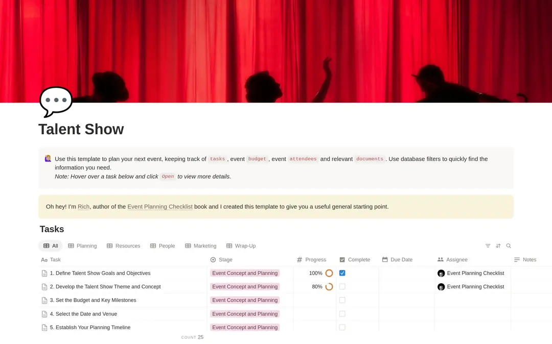 Talent Show Planning Checklist preview