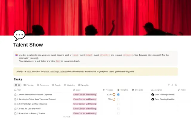 Talent Show Planning Checklist preview