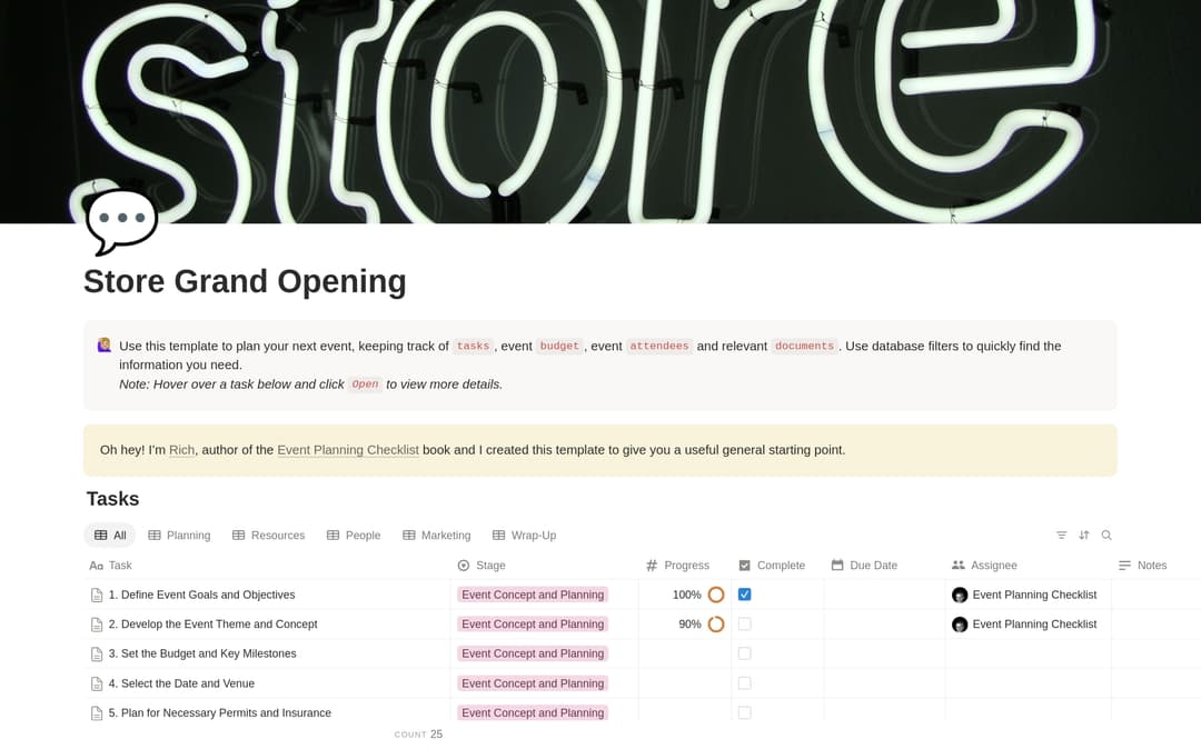Store Grand Opening Planning Checklist preview