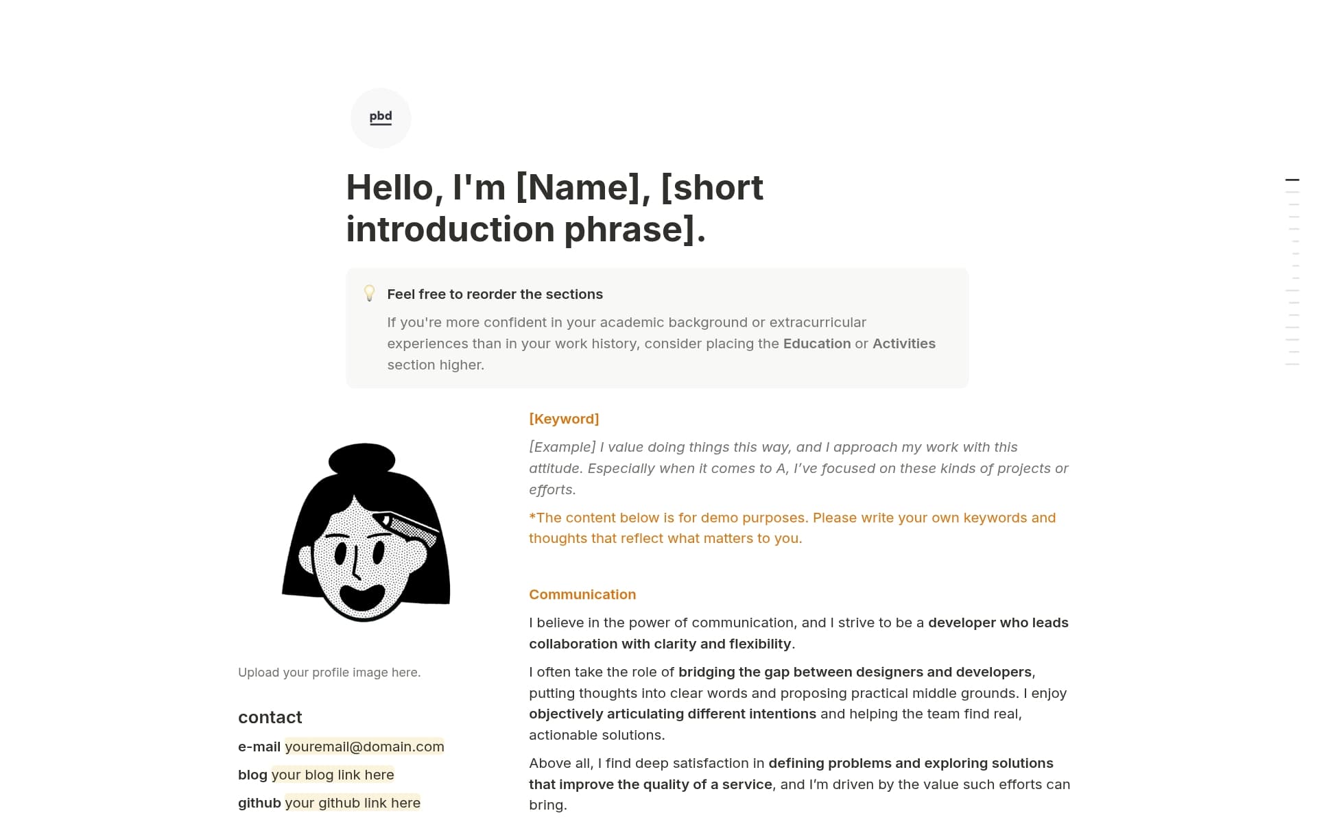 A template preview for Simple Résumé: Minimal layout, maximum clarity.