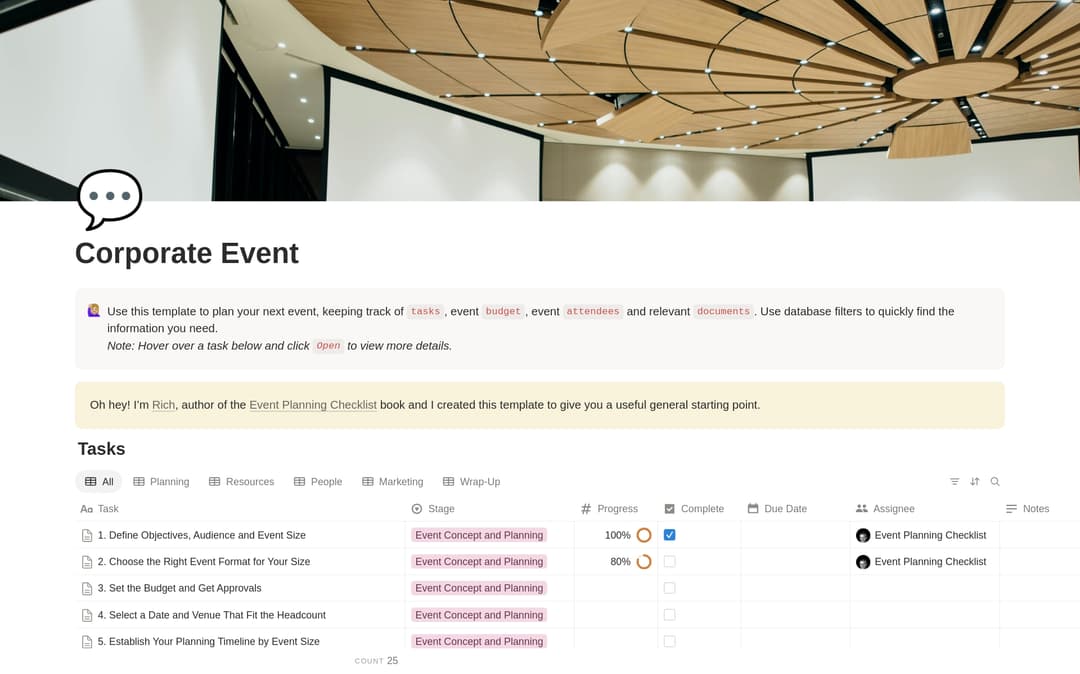 Corporate Event Planning Checklist preview