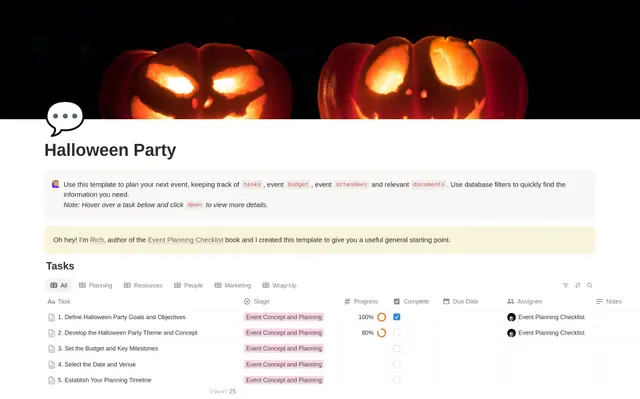 Halloween Party Planning Checklist preview