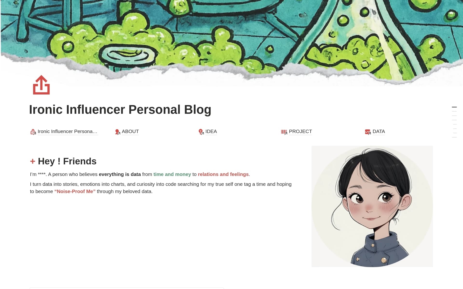 A template preview for Ironic Influencer Personal Blog
