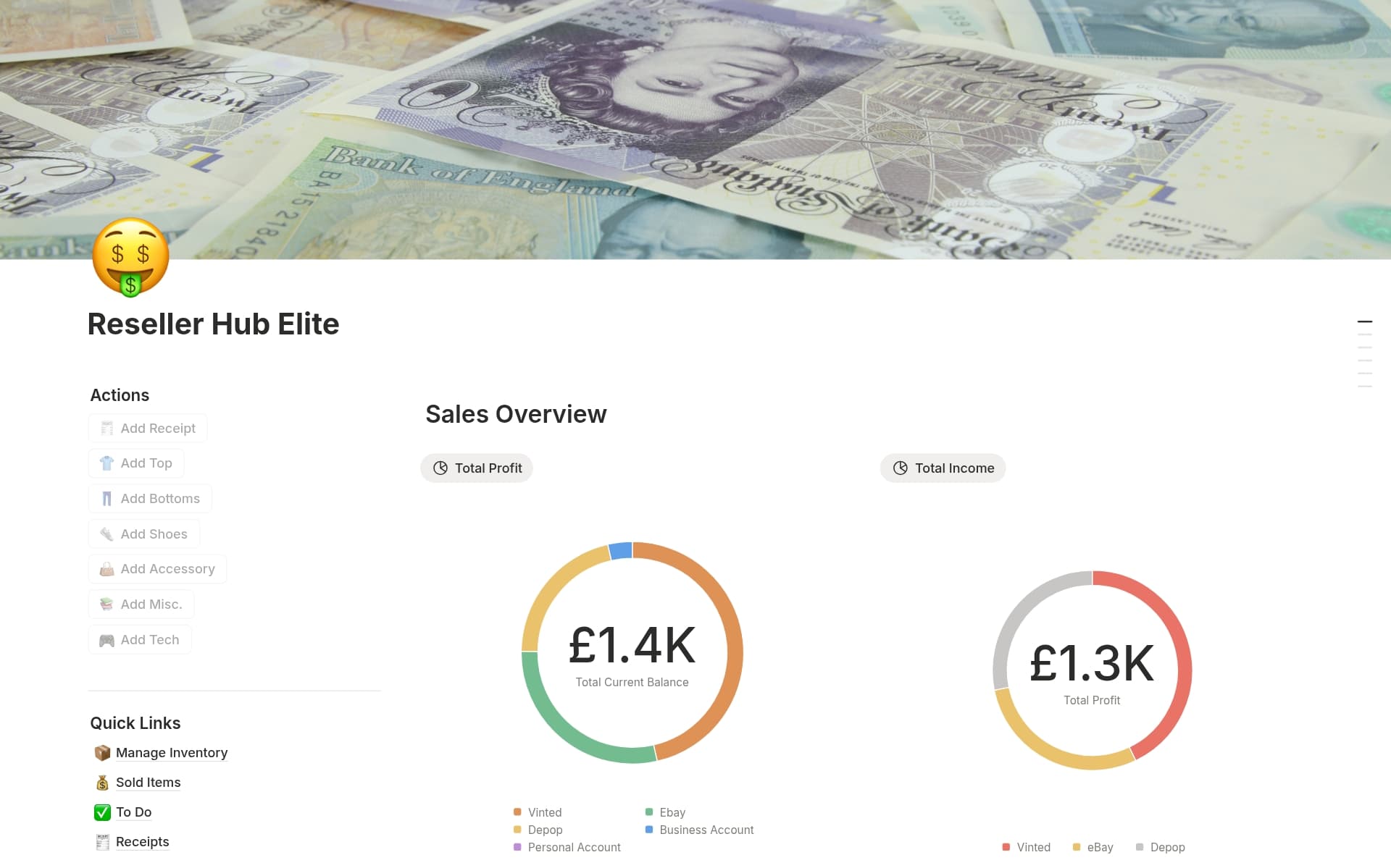 A template preview for Reseller Hub Elite