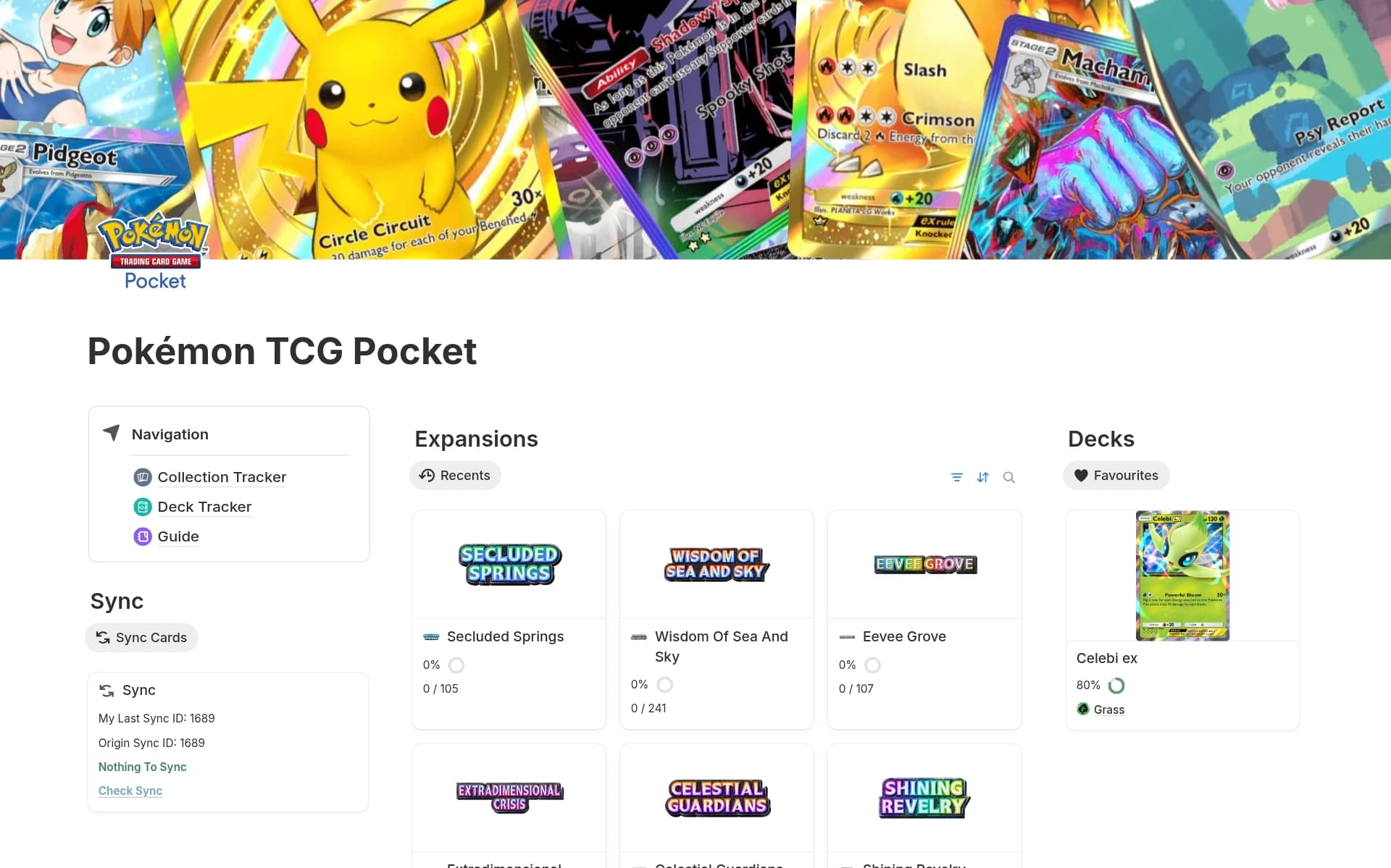 Pokmon TCG Pocket Collection Tracker Template | Notion Marketplace Pokmon TCG Pocket Collection Tracker Template | Notion Marketplace
