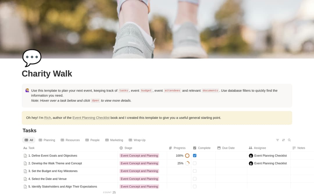 Charity Walk Planning Checklist preview