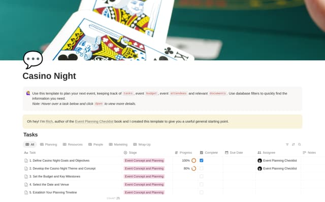 Casino Night Planning Checklist preview