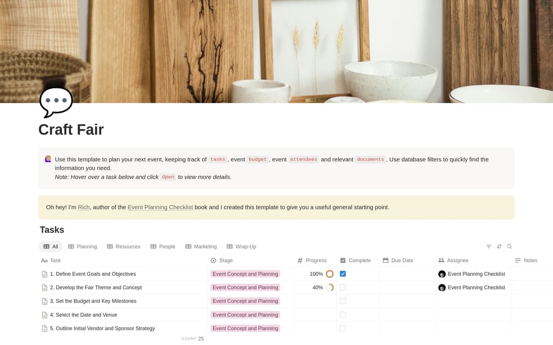 Craft Fair Planning Checklist preview