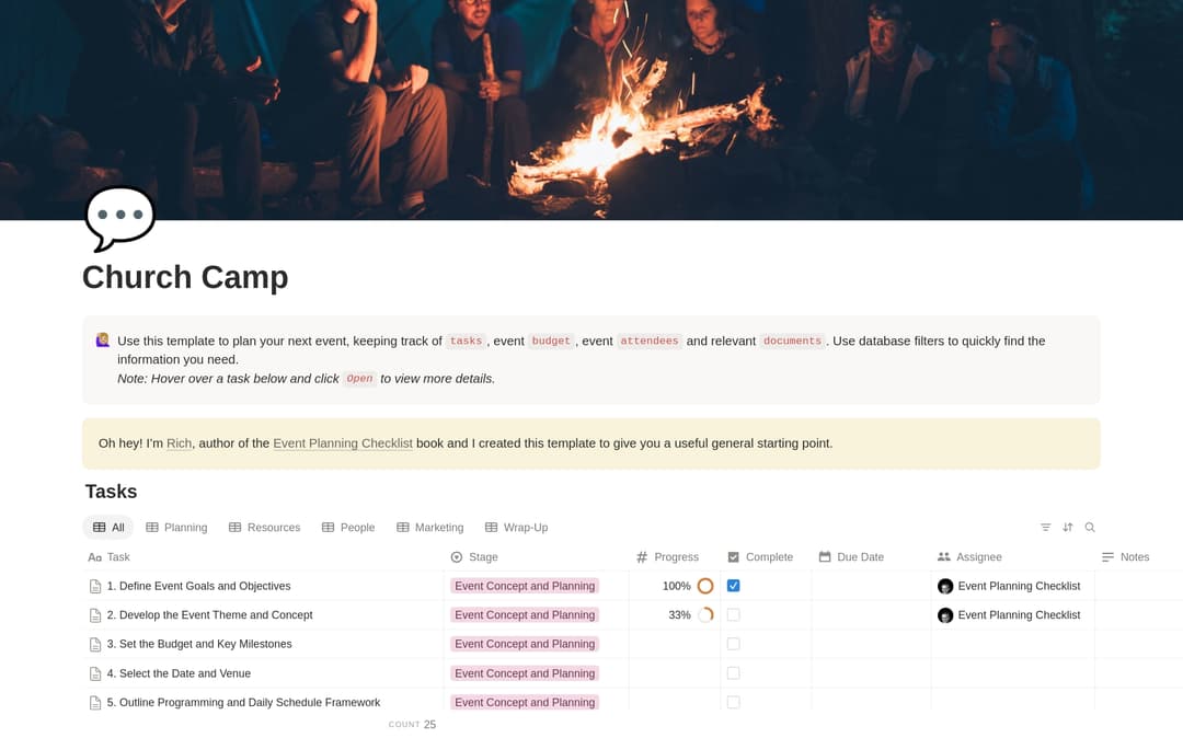 Church Camp Planning Checklist preview
