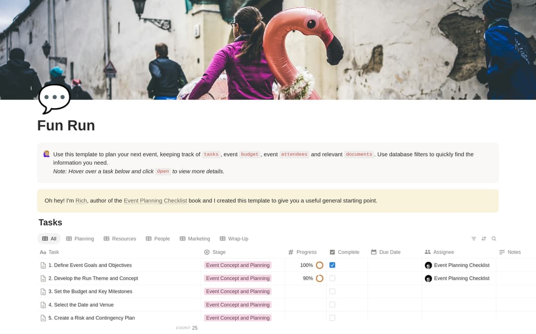 Fun Run Planning Checklist preview