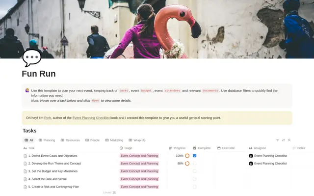 Fun Run Planning Checklist preview