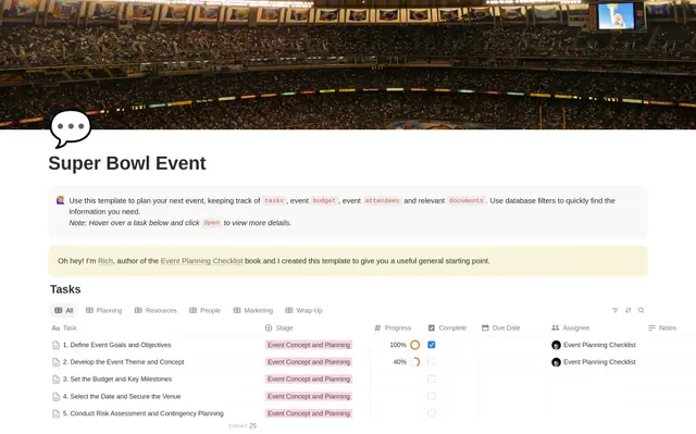 Super Bowl Party Planning Checklist preview