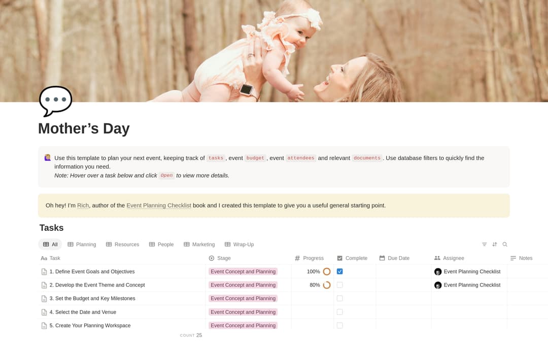 Mother’s Day Planning Checklist preview