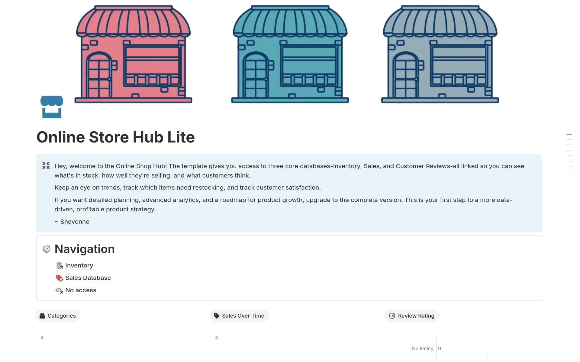 A template preview for Online Store Hub Lite