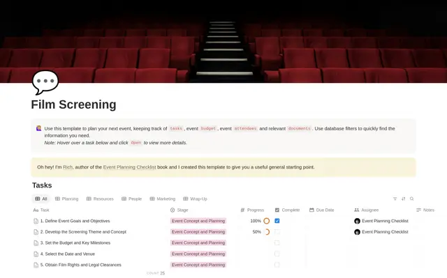Film Screening Planning Checklist preview