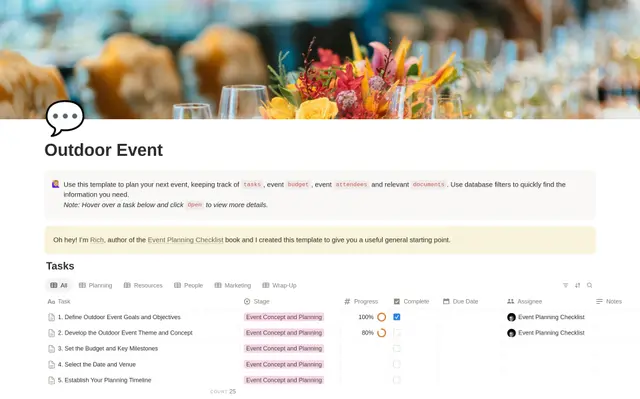 Outdoor Event Planning Checklist preview