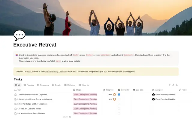 Executive Retreat Planning Checklist preview