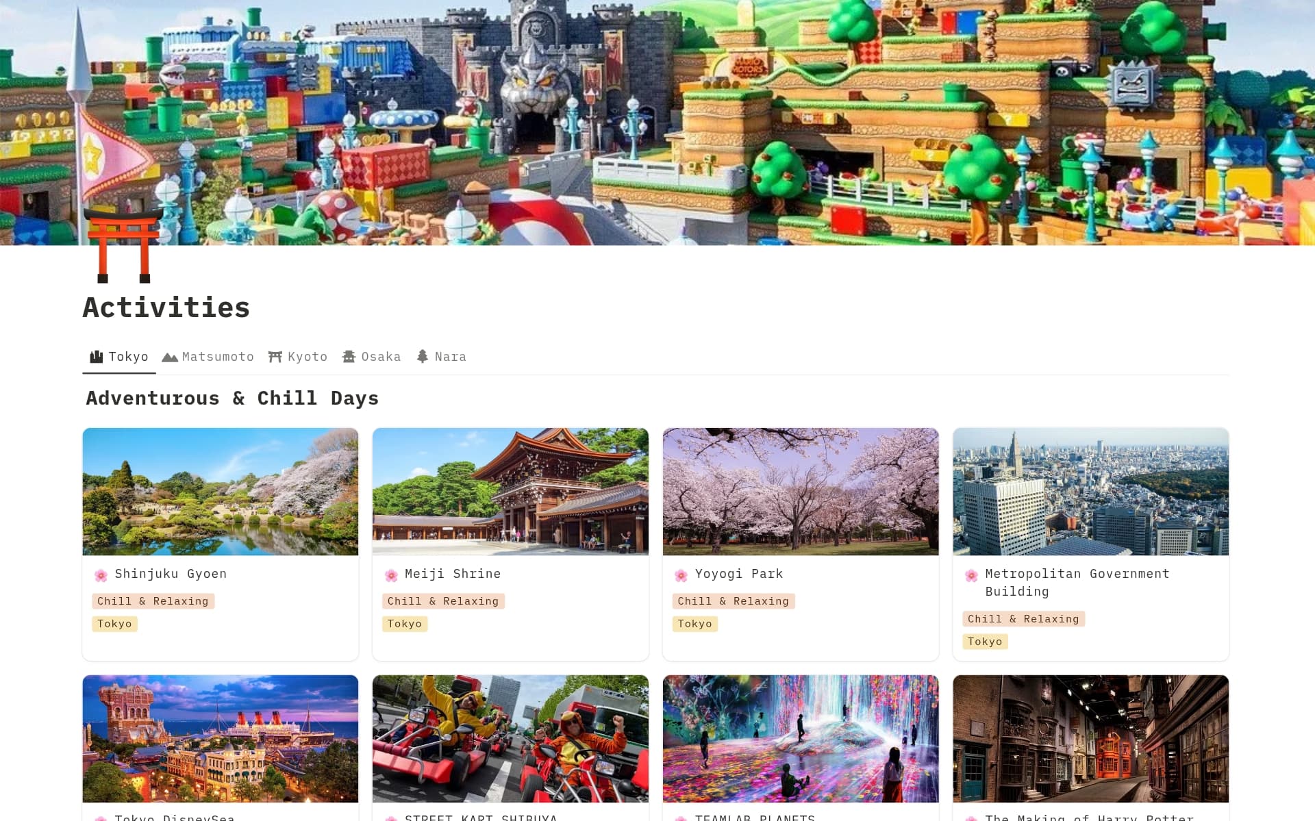 A template preview for 14-Day Japan Travel Guide