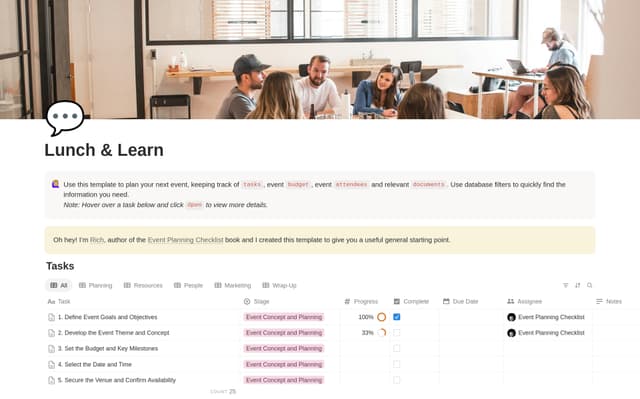 Lunch & Learn Planning Checklist preview