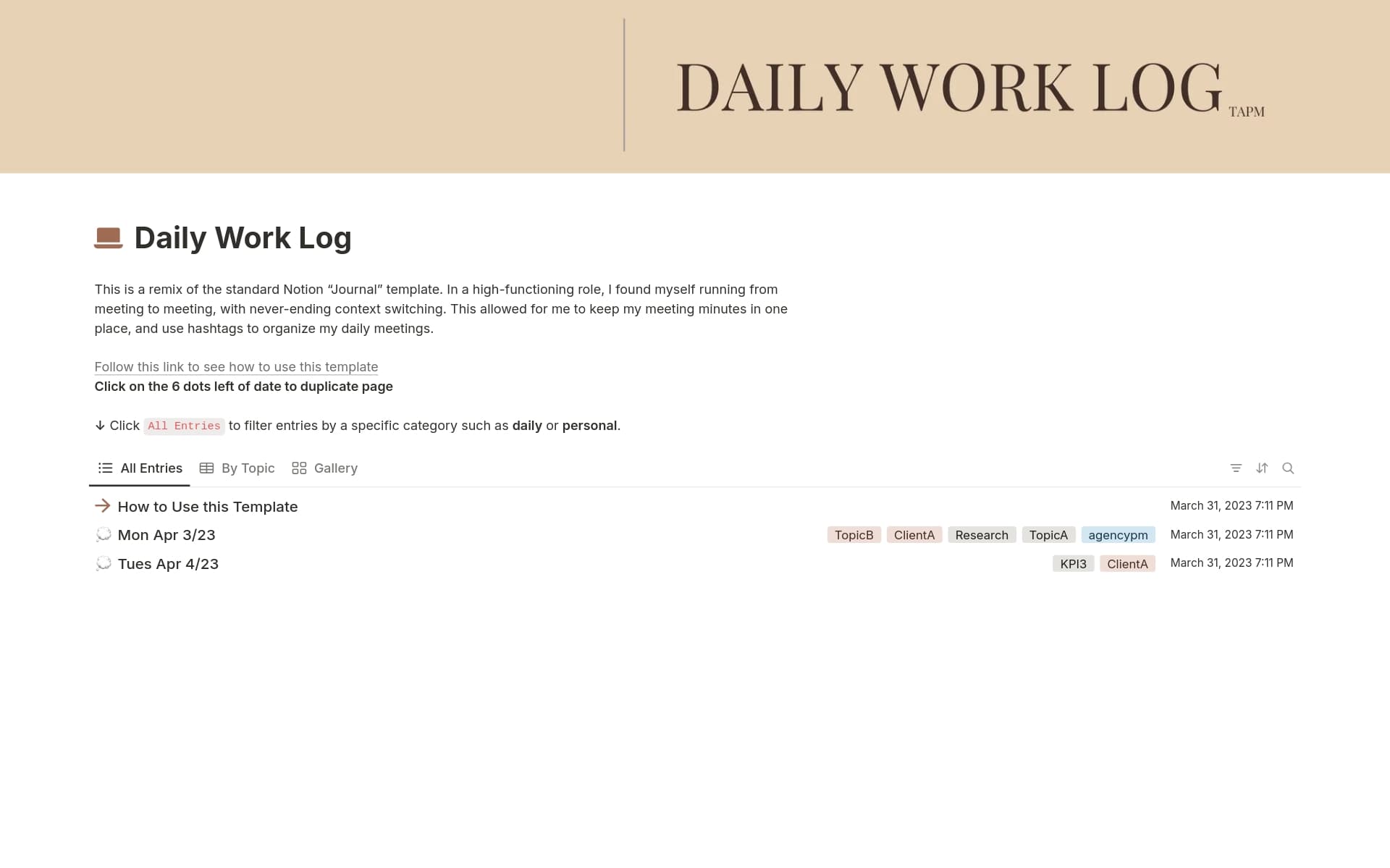 Organize your daily events as a way to self-audit and categorize your day. Having this on hand pre-organizes information for when you need it.