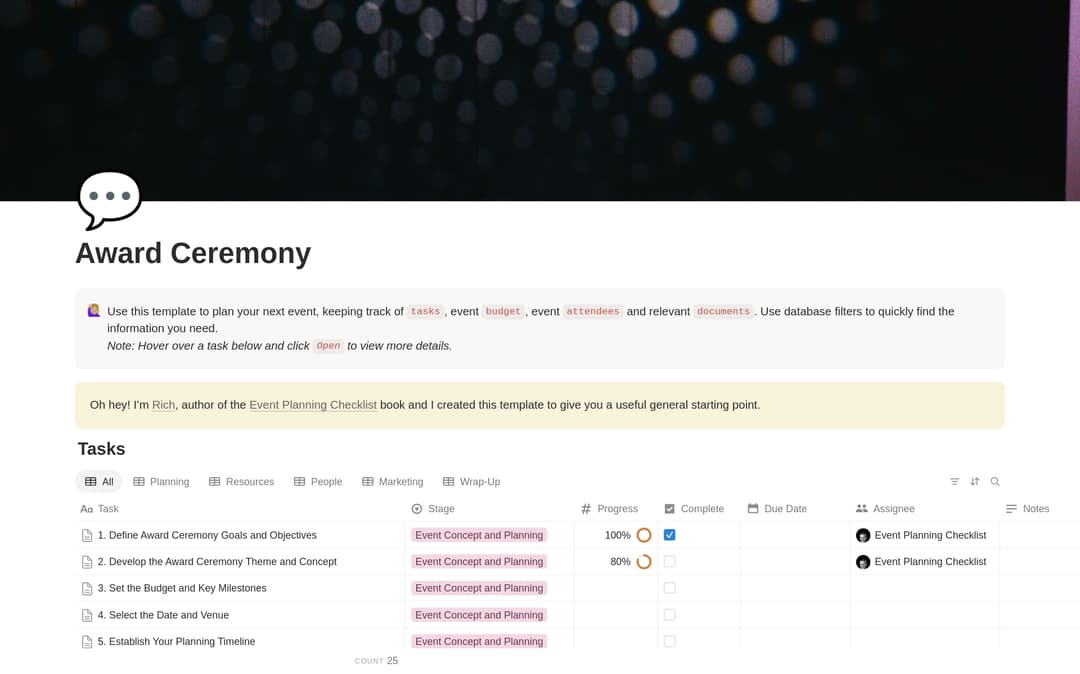 Award Ceremony Planning Checklist preview