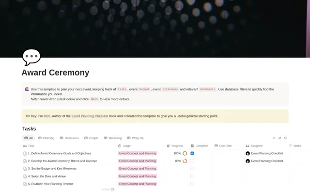 Award Ceremony Planning Checklist preview