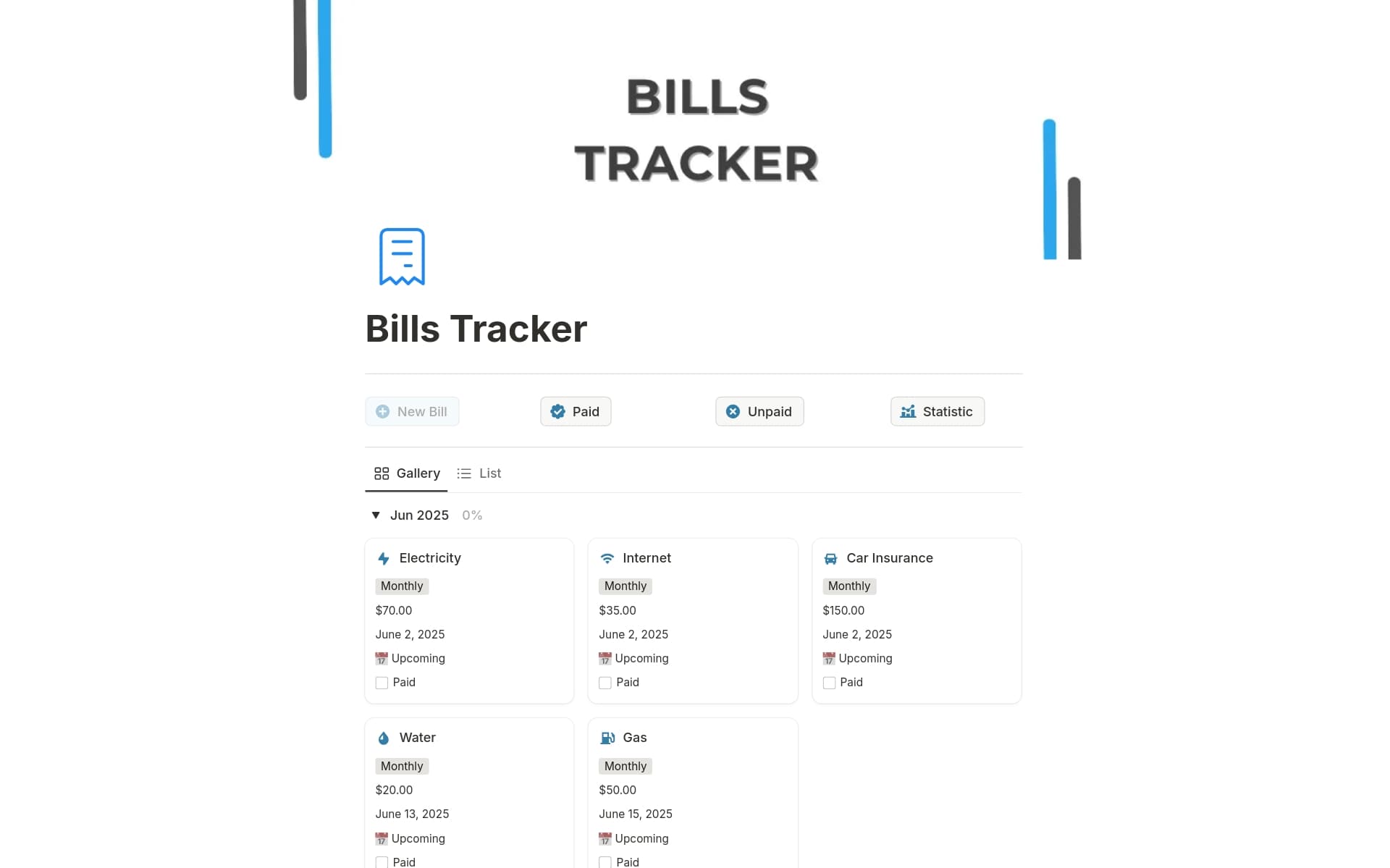 Bills Tracker