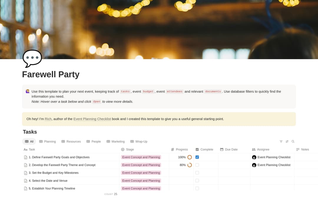 Farewell Party Planning Checklist preview