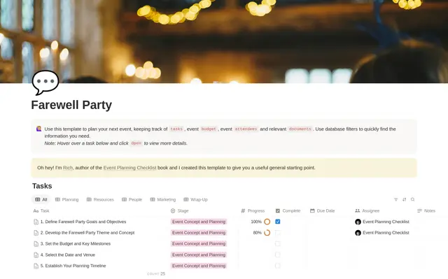Farewell Party Planning Checklist preview