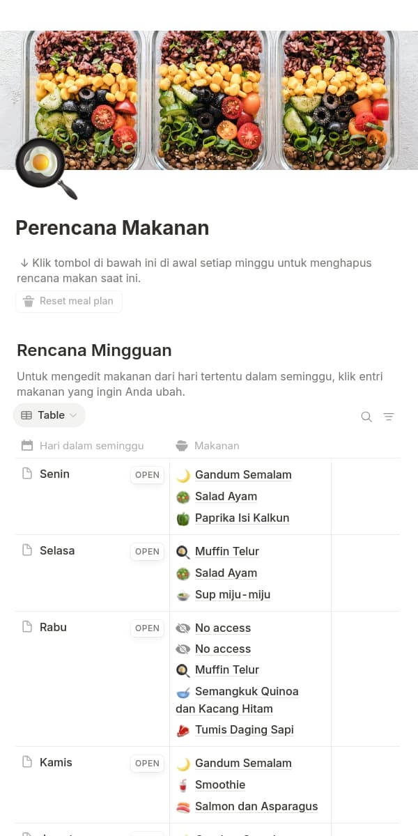 Tangkapan layar aplikasi seluler Notion