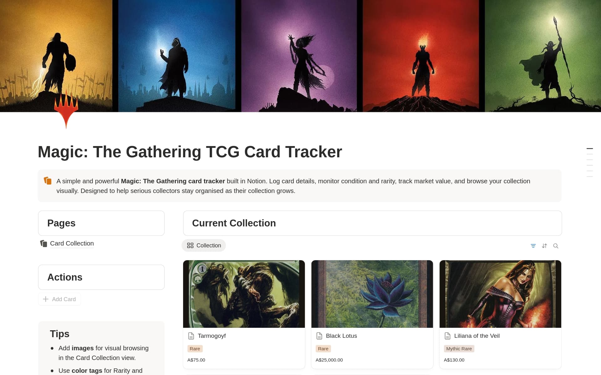 Magic: The Gathering TCG Card Tracker Magic: The Gathering TCG Card Tracker