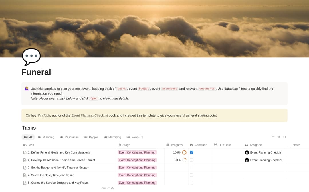 Funeral Planning Checklist preview