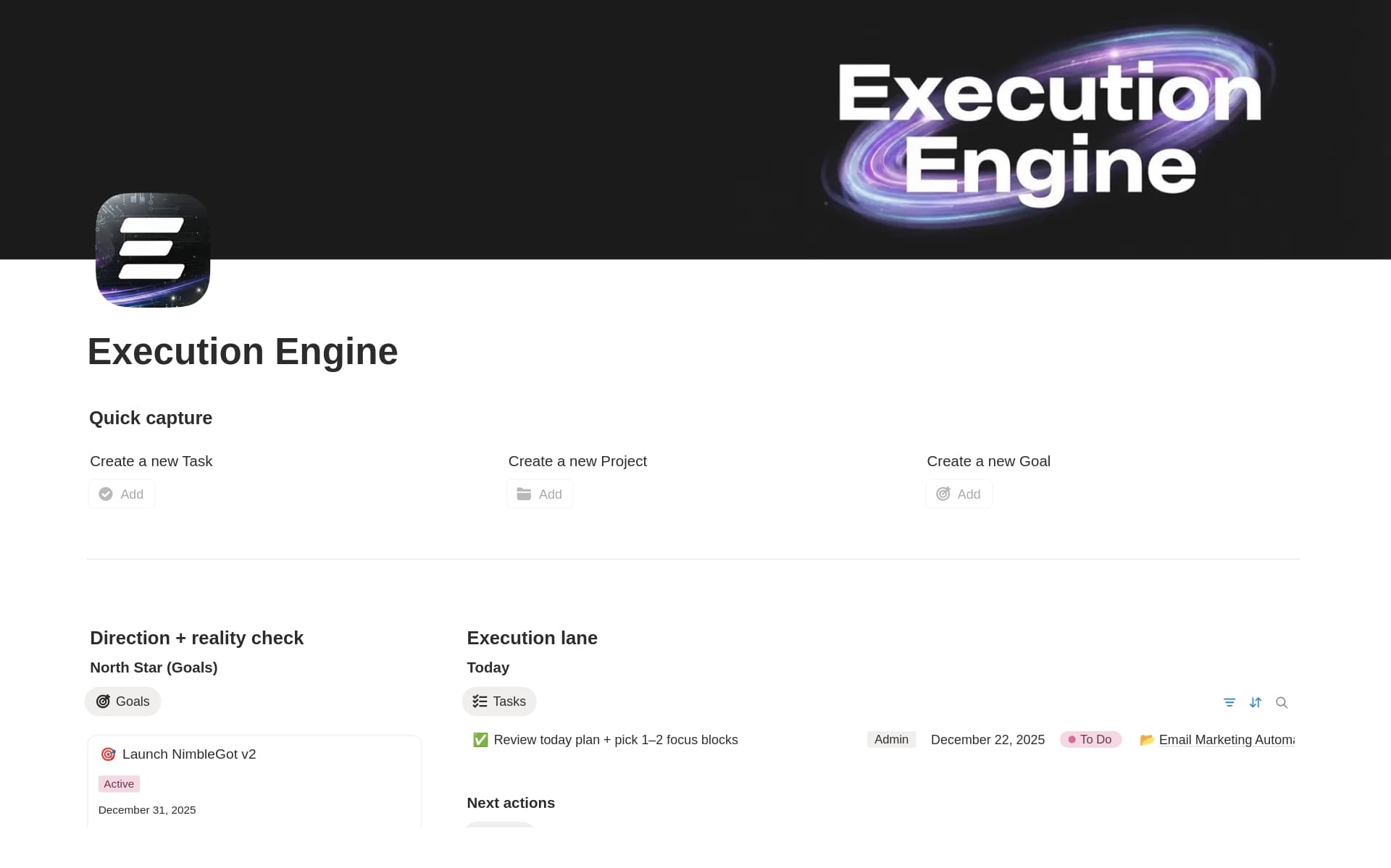 Execution Engine template preview
