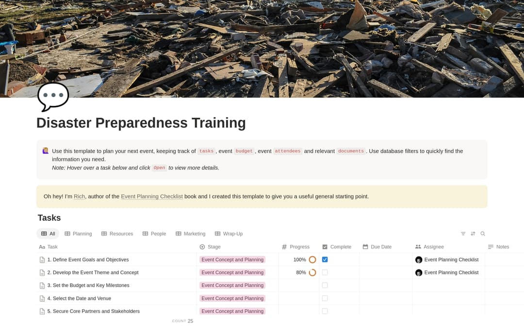 Disaster Preparedness Training Planning Checklist preview