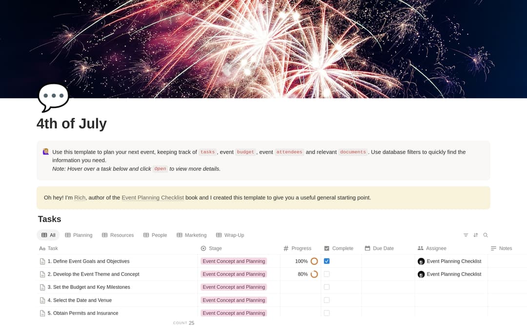 4th of July Planning Checklist preview