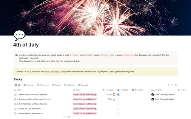 4th of July Planning Checklist preview