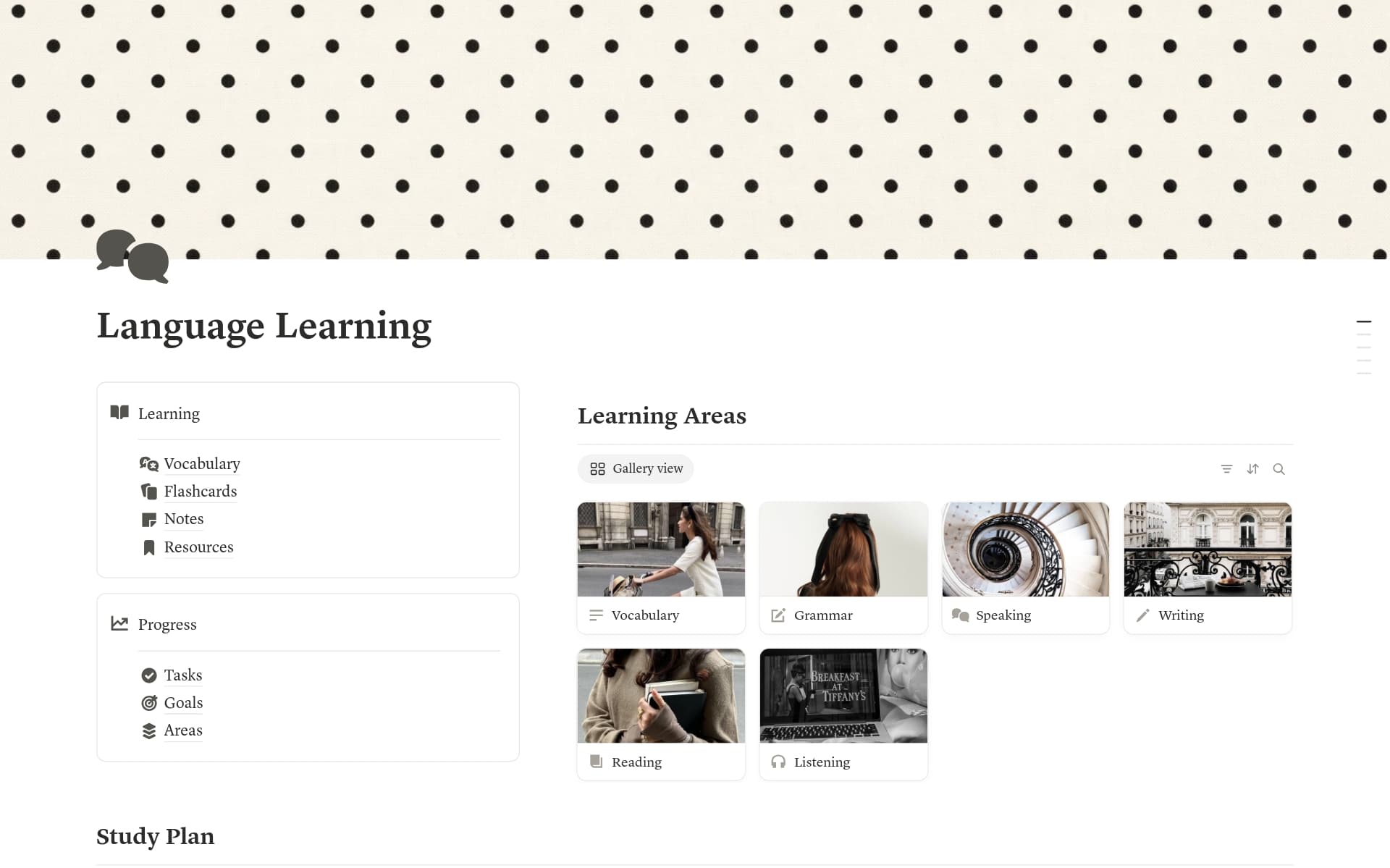 Language Learning Template template preview