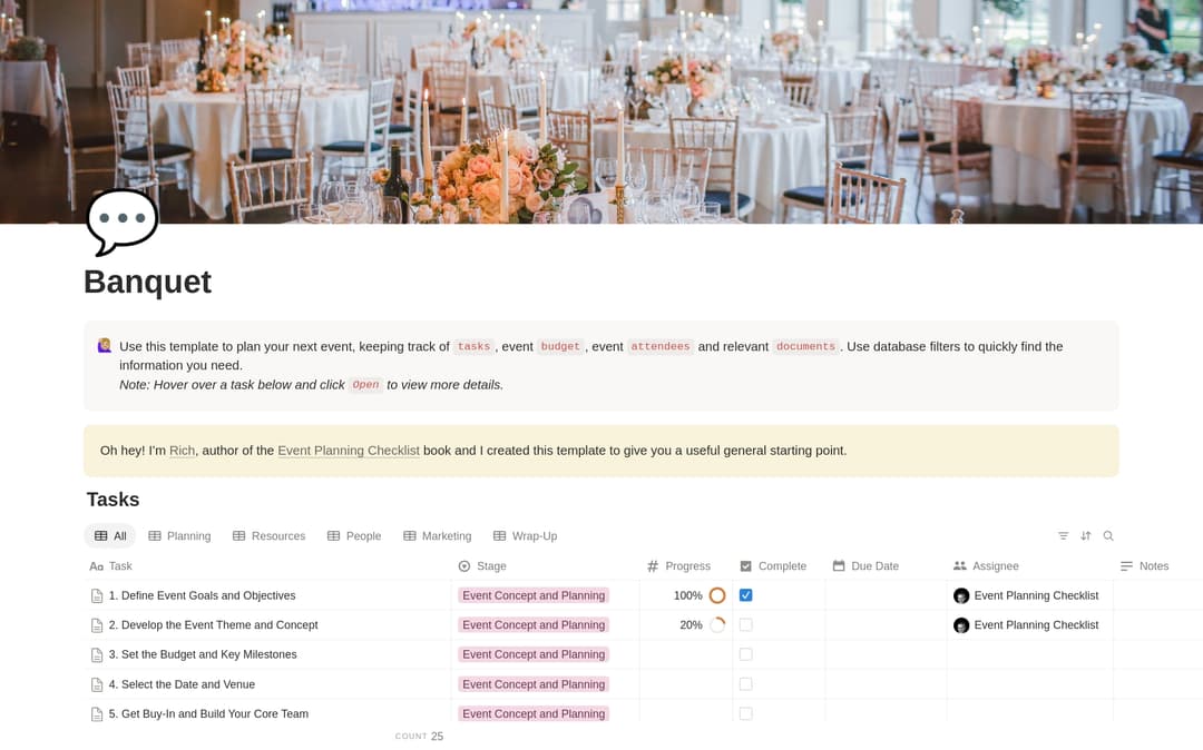 Banquet Planning Checklist preview