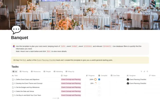 Banquet Planning Checklist preview