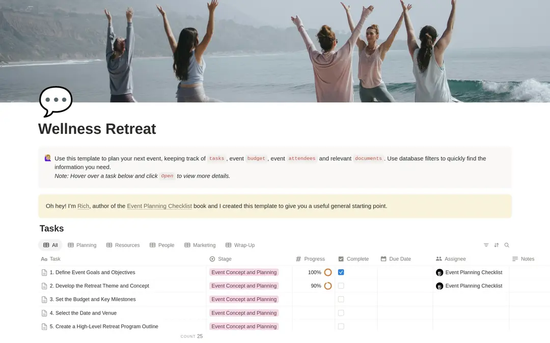 Wellness Retreat Planning Checklist preview