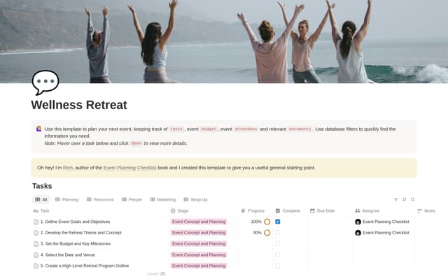 Wellness Retreat Planning Checklist preview