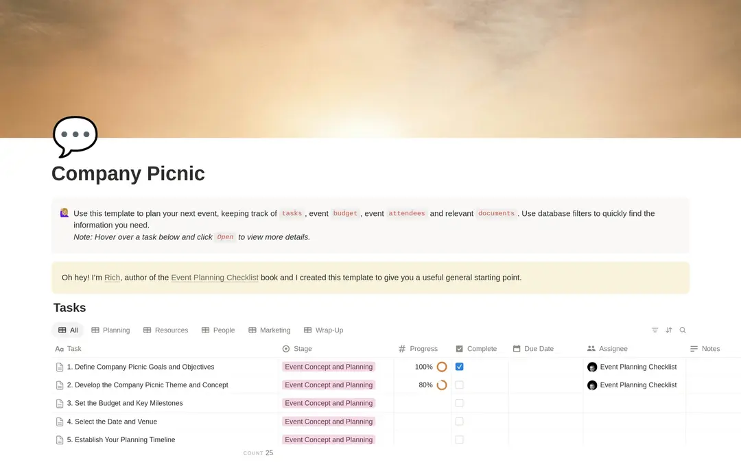 Company Picnic Planning Checklist preview