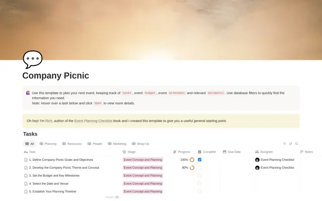 Company Picnic Planning Checklist preview