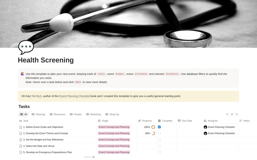 Health Screening Planning Checklist preview