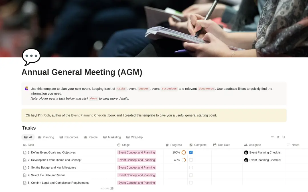 Annual General Meeting (AGM) Planning Checklist preview
