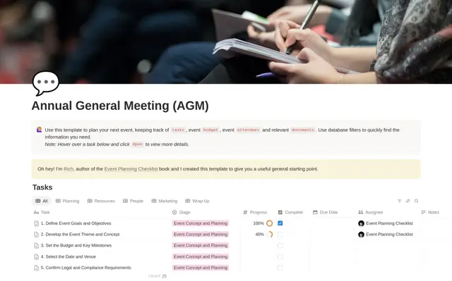Annual General Meeting (AGM) Planning Checklist preview