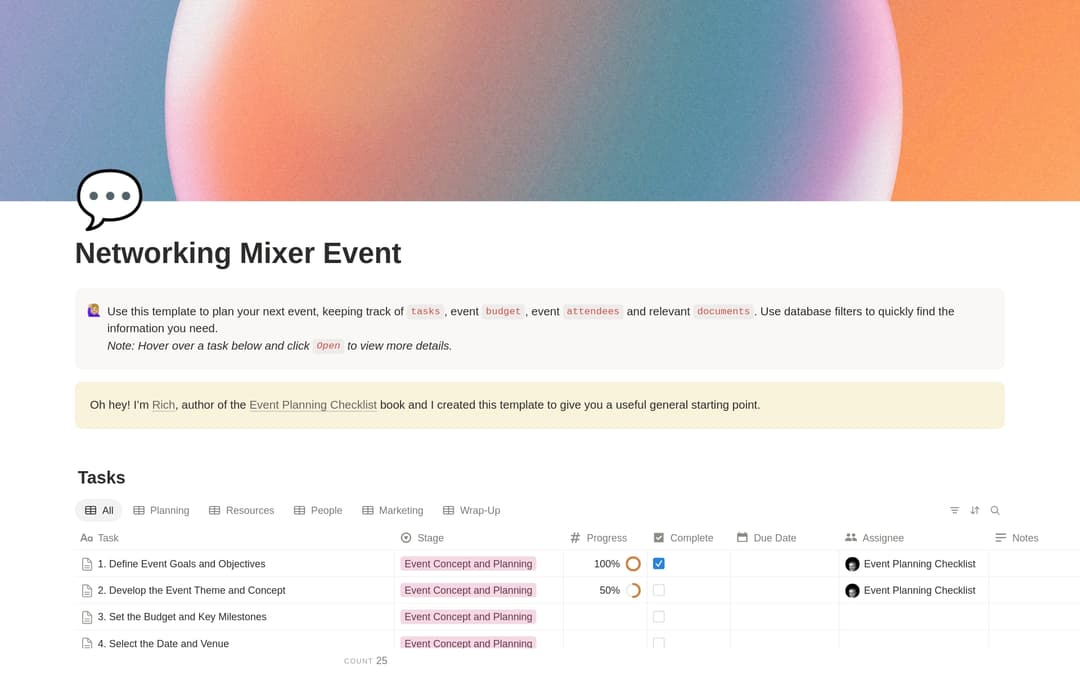 Networking Mixer Planning Checklist preview