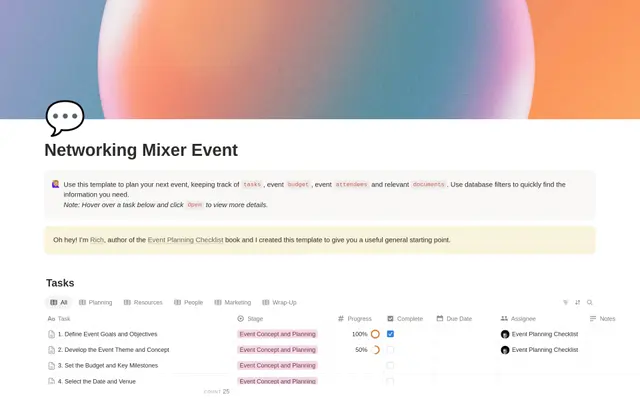 Networking Mixer Planning Checklist preview